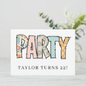* Toute invitation DIY de fête Doodle Anniversaire (Debout devant)