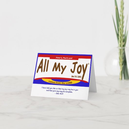 Toute la carte My Joy Lord Note Card, enveloppe in (Devant)