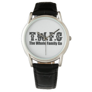 Toute la famille passe en cuir noir Montre