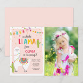 Toute la llama amusant invitation anniversaire Alp (Devant / Derrière)