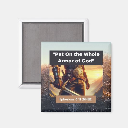 Toute l'armure de Dieu - Magnet de pierre (Recto/Verso)