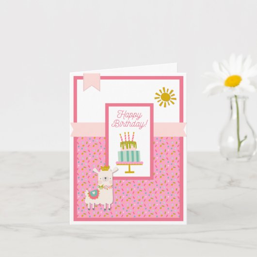 Toute Llama amusant Bonne carte d'anniversaire (Petite plante)