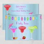 TOUTE OCCASION BEACH COCKTAIL INVITATION FÊTE (Devant / Derrière)