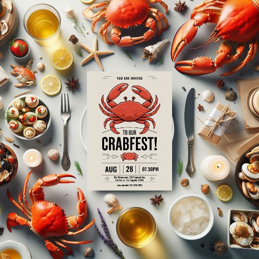 Toute occasion Fête du crabe Invitation