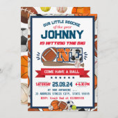 Toute Star Sport Invitation d'anniversaire (Devant / Derrière)