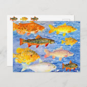 Toute une quantité de poisson dans la mer Carte po (Devant / Derrière)