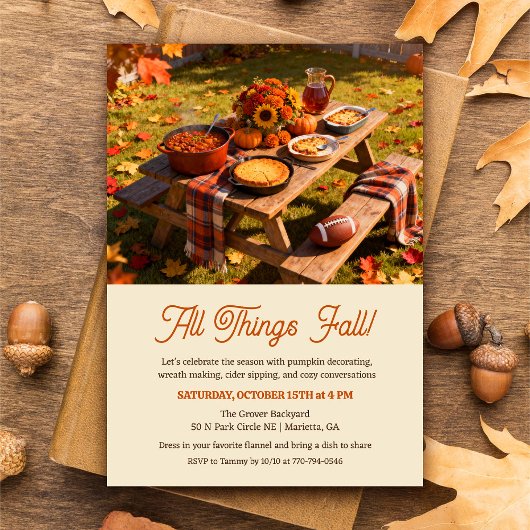 Toutes Choses Tombent Invitation d'Automne