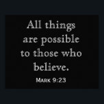 Toutes les choses possibles — Impression d'art<br><div class="desc">Mark 9:23 — Tout est possible pour ceux qui croient. — les tirages d'art—</div>