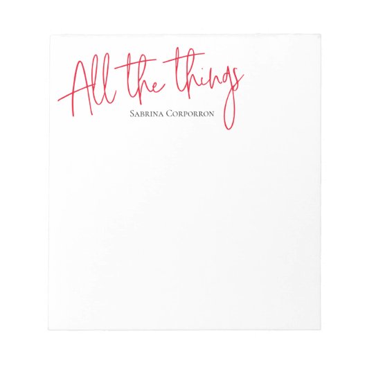 Toutes les choses script bloc-notes (Devant)