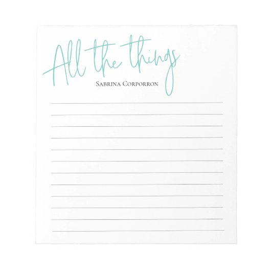 Toutes les choses script bloc-notes (Devant)