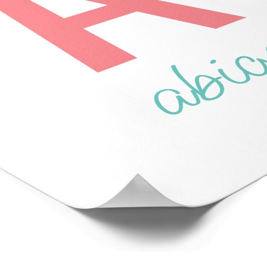 Toutes les couleurs Nom initial Poster Imprimer Dé (Coin)