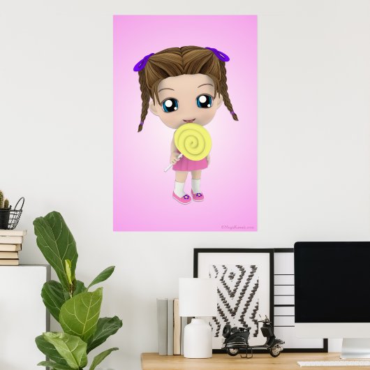 Toutes les miennes Chibi Girl Candy Poster (Bureau à domicile)