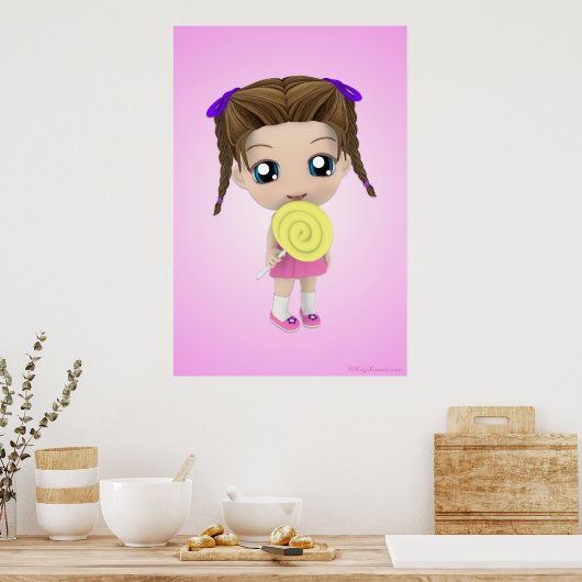 Toutes les miennes Chibi Girl Candy Poster (Cuisine)