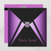 Toutes les occasions Black Purple Invitations (Devant / Derrière)