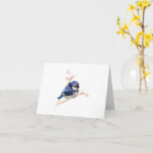 Toutes les occasions Blue Jay Bird Carte de voeux  (Fleur jaune)