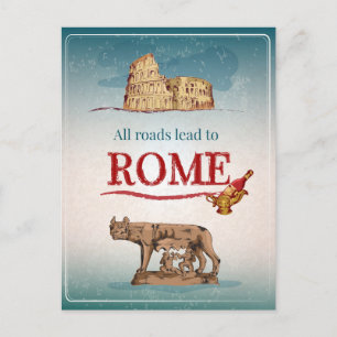Toutes les routes mènent à Rome Carte postale