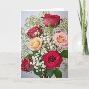 Toutes Occasions Roses, Carte de Vœux Pliée 5" x 7