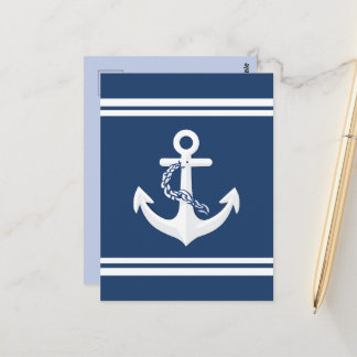 Touw & Anker Scheepvaart Symbool Wit Marineblauw Briefkaart