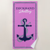 Touw en anker Navy Deckhand ID402 Strandlaken (Voorkant)