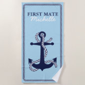 Touw en anker Navy First Mate ID402 Strandlaken (Voorkant)