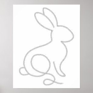 Touw Konijn Minimalistisch Modern Ontwerp Poster