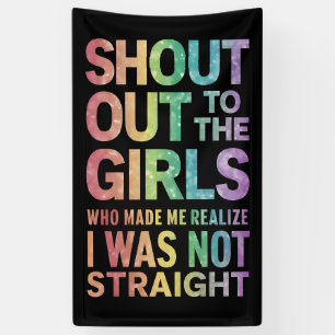 Touw Uit Naar De Meisjes Gay Pride Regenboog Vlag Spandoek