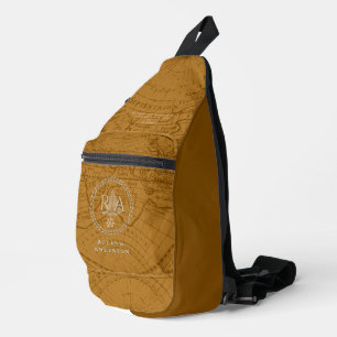 Touwen Monogramkaart Bruin Sling Bag