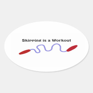 Touwen springen is een Workout Ovale Sticker