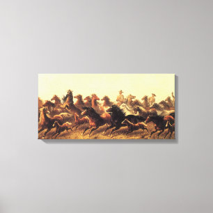 Touwen van Wilde Paarden door James Walker Canvas Afdruk