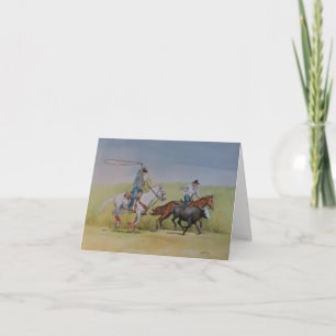 "Touwen" Western Dieren Kunst Notitiekaart