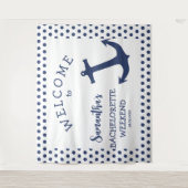 Touwenanker gestippelde Backdrop voor Bachelorette Wandkleed (Voorkant)