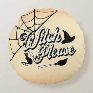 Tovenaar alsjeblieft   Grappig Halloween citaat Rond Kussen