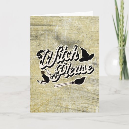 Tovenaar alsjeblieft,  Halloween Grappig Kaart (Voorkant)