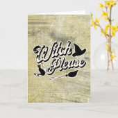 Tovenaar alsjeblieft,  Halloween Grappig Kaart (Gele Bloem)