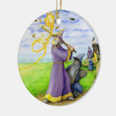 Tovenaar bij Bat Keramisch Ornament (Links)