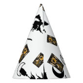 Tovenaar blackcat maan bloomstick feesthoedjes (Achterkant)