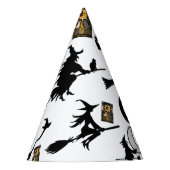 Tovenaar blackcat maan bloomstick feesthoedjes (Voorkant)