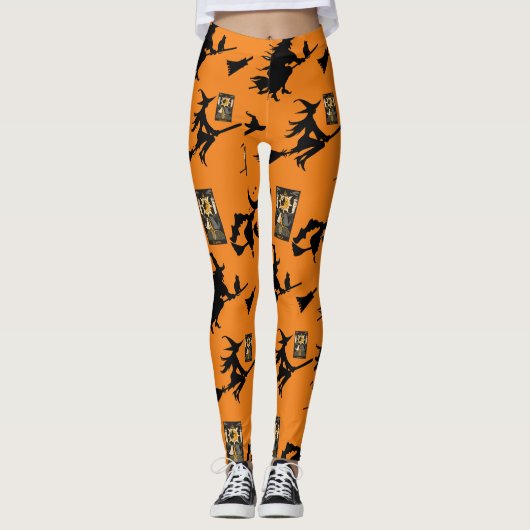 Tovenaar blackcat maan bloomstick leggings (Voorkant)