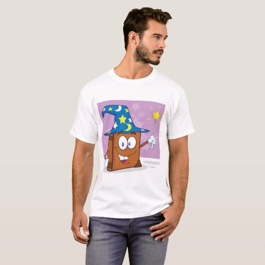 Tovenaar Boek Mannen T-shirt (Voorkant volledig)