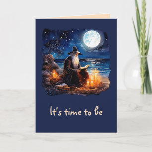 Tovenaar die een boek leest - Wicca Halloween 1 Kaart