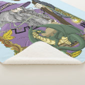 Tovenaar Dragon Paarse Fantasy Sherpa Deken (3/4)