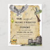 Tovenaar Heksen School Uil Verjaardag (Voorkant)