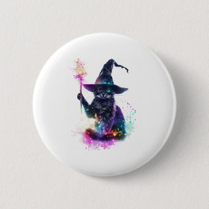 Tovenaar Kat Magie Ronde Button 5,7 Cm