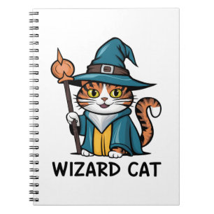 Tovenaar Kat met sterren mystieke magische kat lie Notitieboek