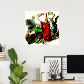 tovenaar Merlin Fate Litho Label Art Poster (Thuiskantoor)