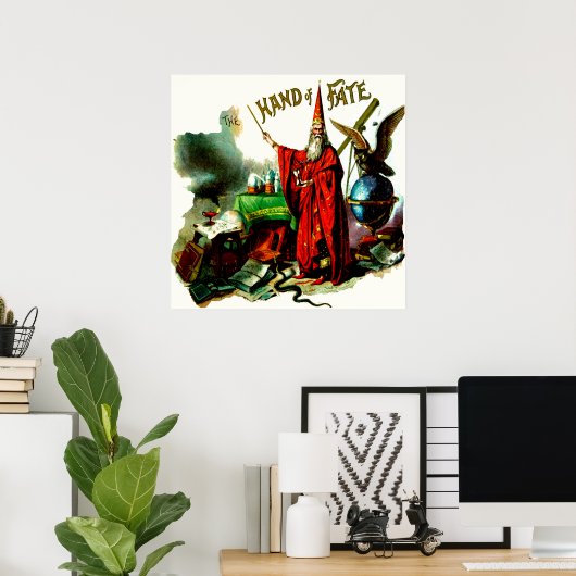  tovenaar Merlin Fate Litho Label Art Poster (Thuiskantoor)