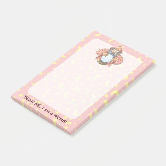 Tovenaar met Ball Post-it® Notes (Schuin)