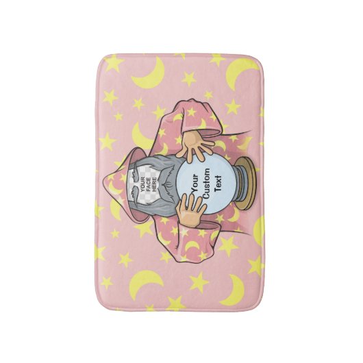 Tovenaar met uw gezicht badmat (Voorkant Verticaal)