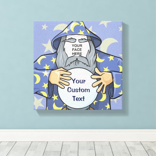 Tovenaar met uw gezicht canvas afdruk (Insitu (Houten vloer))