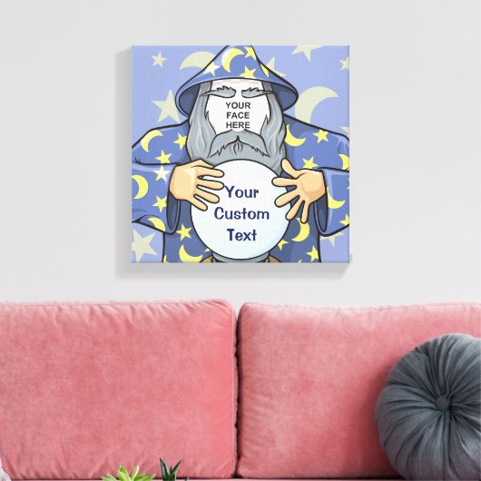 Tovenaar met uw gezicht canvas afdruk (Insitu (Woonkamer))